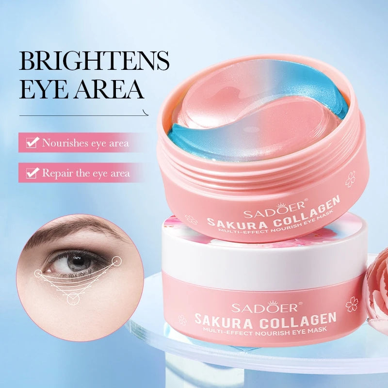 SADOER Sakura Collagen Eye Mask 60 Pcs – Hydrate & Brighten Eye Mask Patches Oasis Select