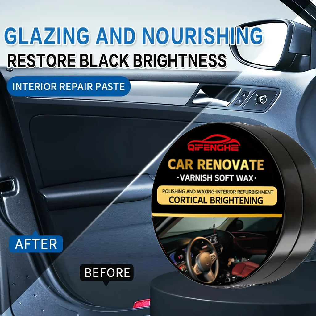 Comprehensive Car Restoration Kit: Black Interior Wax, Dashboard, Plastic, Tire, Seat Conditioner, Exterior Plastic Refurbishing Oasis Select