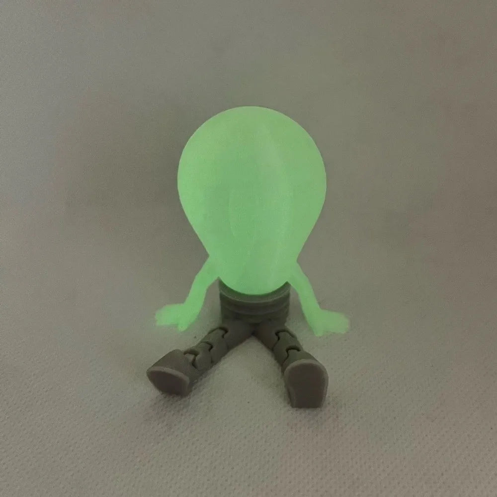 3D Printed Glow-in-the-Dark Bulb Figurine Desktop Ornament