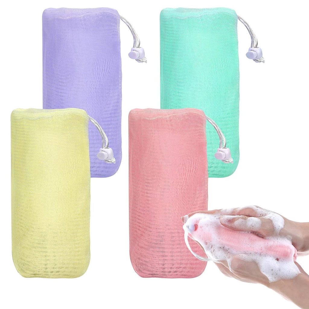 Soap Mesh Foaming Pouch Bag – Exfoliating Net for Body & Face Soap Mesh Bag Oasis Select