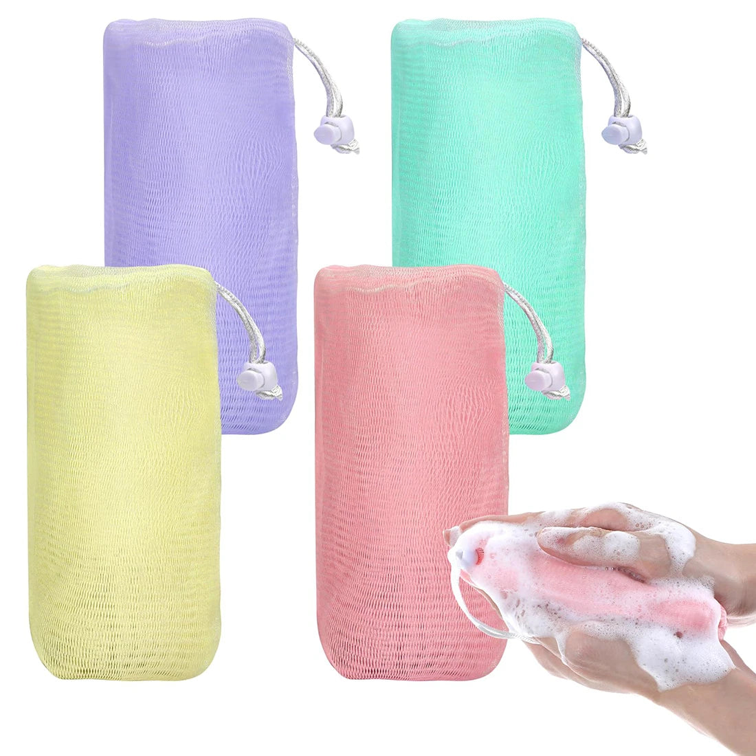 Soap Mesh Pouch Bags For Cleansing Foaming For Handmade Soap Body Wash And Facial Cleansers Soft And Efficient Exfoliation Oasis Select