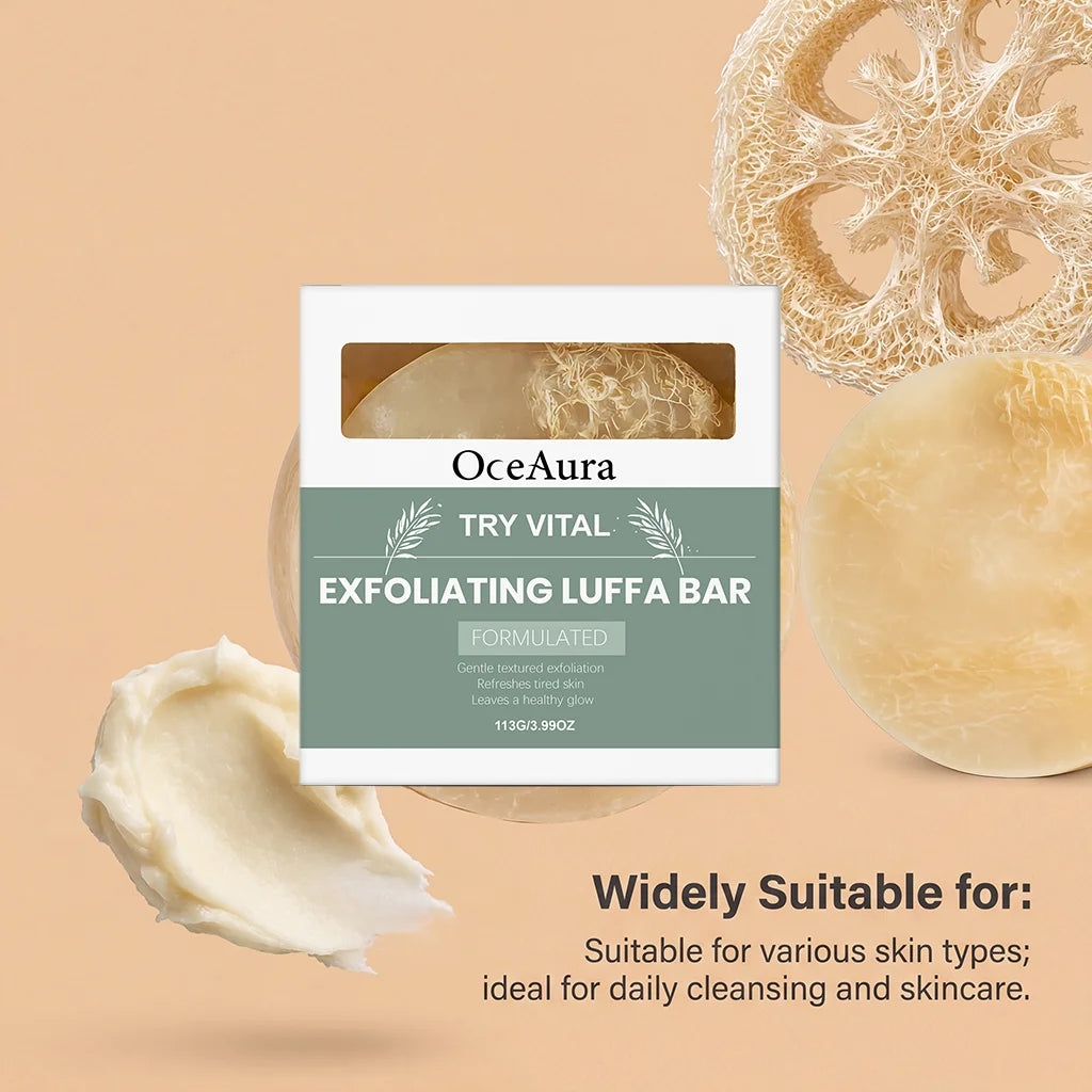 Loofah Exfoliating Soap Gentle Moisturizing Body Cleansing Handmade Remove Dead Skin Soften Skin Non Tightening Oasis Select