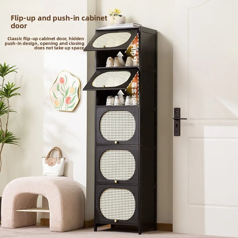 Household entrance shoe cabinet large capacity simple narrow multi-layer vertical small shoe cabinet corridor Oasis Select