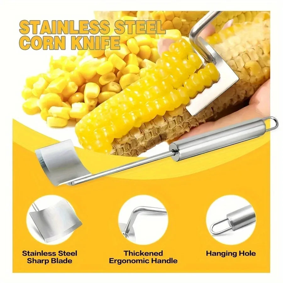 Stainless Steel Corn Cob Stripper & Kernel Peeler | CHANSUNRUN Corn Kernel Stripper Oasis Select