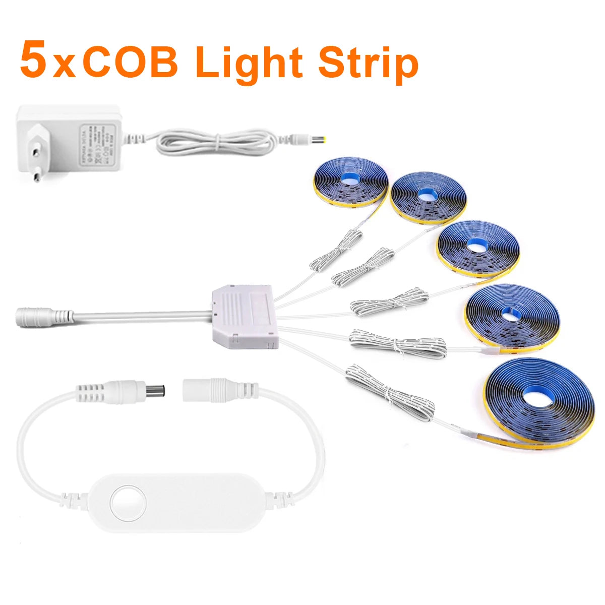 12V LED Soundproof Panel COB Light Strip Smart Zigbee Tuya APP Control Wall Lamp for Wine Show Cabinet Night Decor Lighting Oasis Select 5PCS COB LED Strip 2M Length Natural White|EU Plug