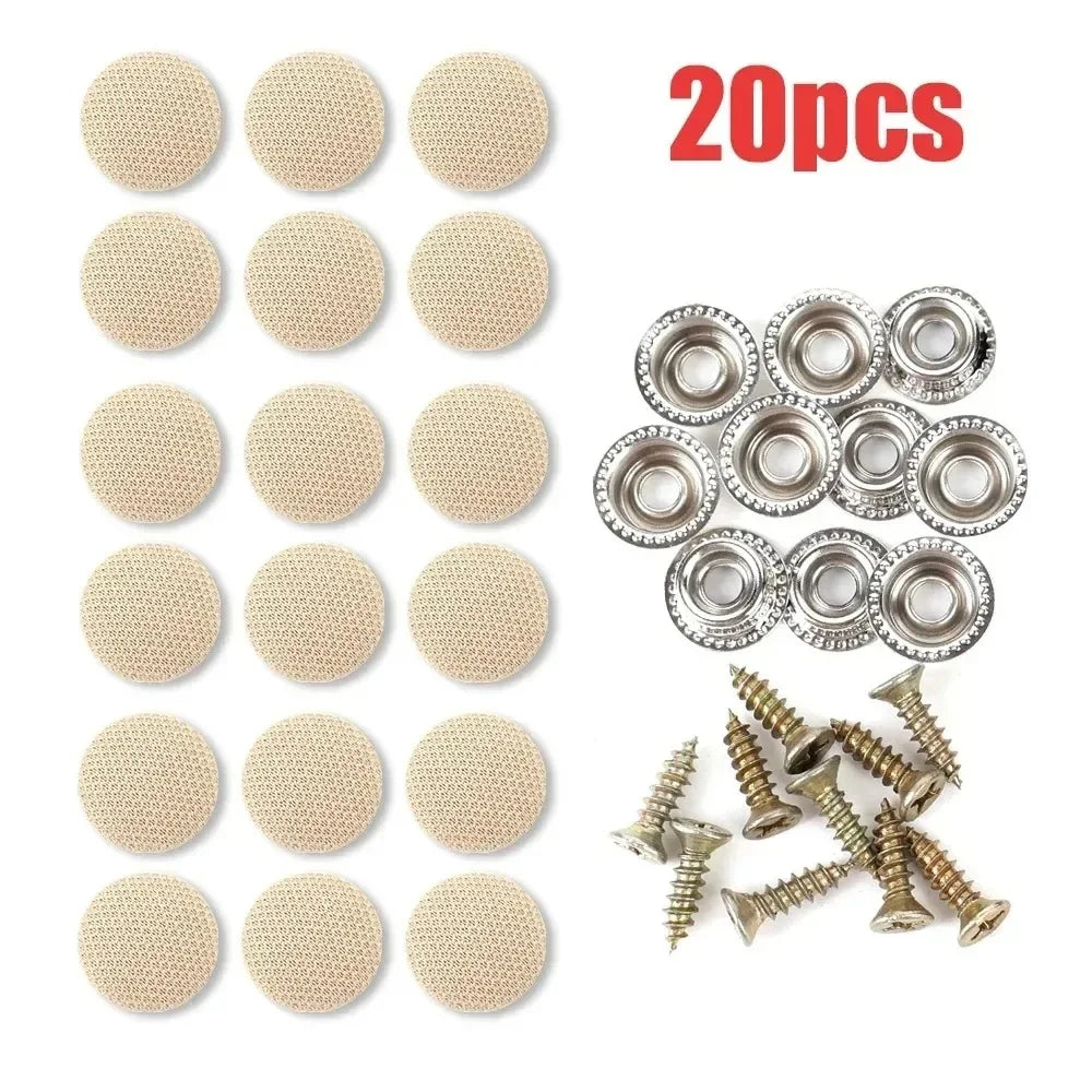 Car Roof Cloth Fixing Buckle Snap Rivets Retainer Car Interior Ceiling Buckles Headliner Auto Roof Metal Buckle Auto Accessories Oasis Select 20pcs beige