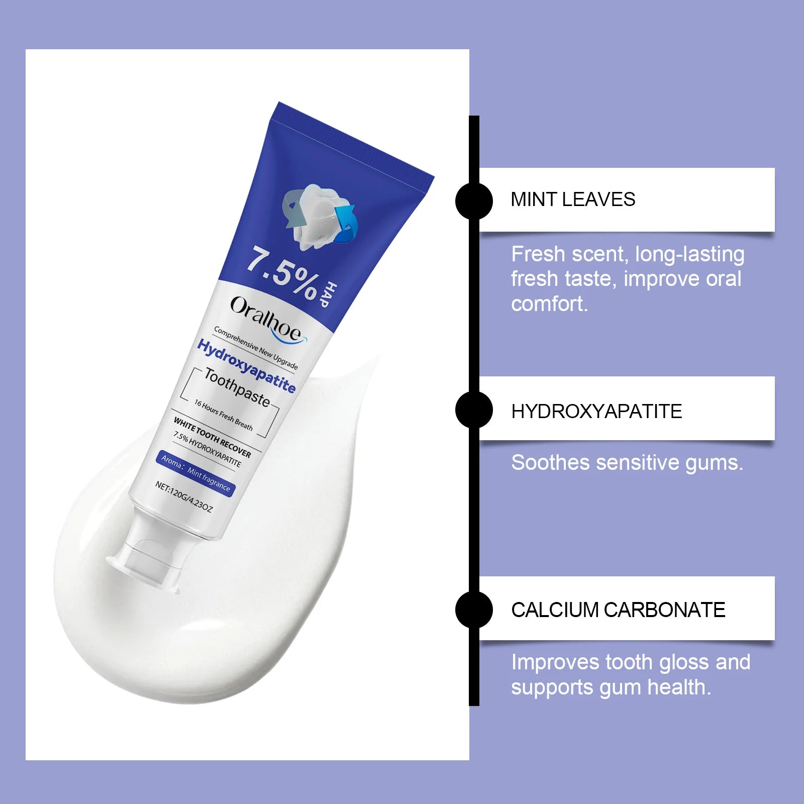 Hydroxyapatite Toothpaste Tooth Whiten Reduce Plaque Anti Decay