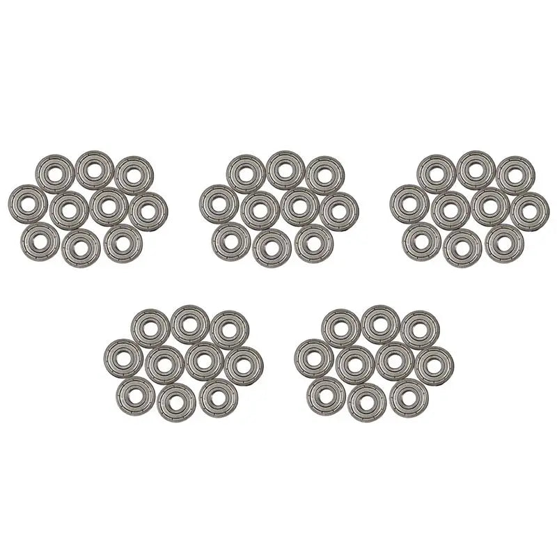 LIKE WISH 50 Pieces 607ZZ 19 X 7 X6mm Sealed One Row Deep Metal Ball Bearings Oasis Select silver