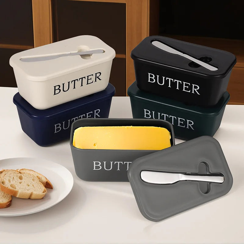 Butter Box with Knife Set, Refrigerator Storage Container, Easy Clean Surface, for Home Hotel Restaurant Kitchen Butter Serving Oasis Select