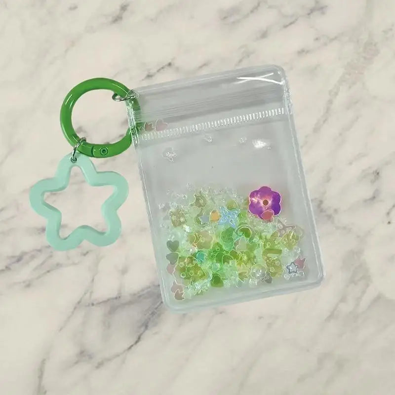 Mini Cartoon Bag Charm Pendant – Glitter Keychain Ornament Bag Charm Keychain Oasis Select Green