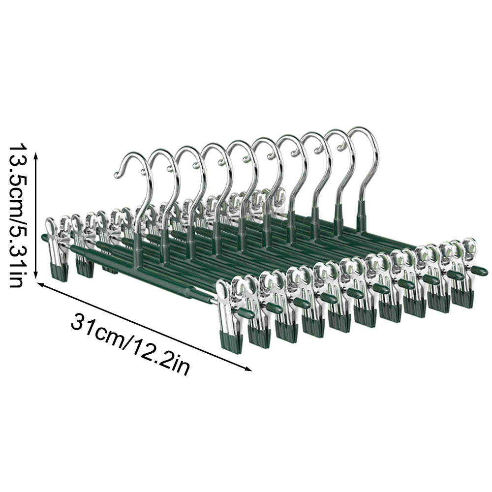 Stainless Steel Pants & Skirt Hangers with Adjustable Clips