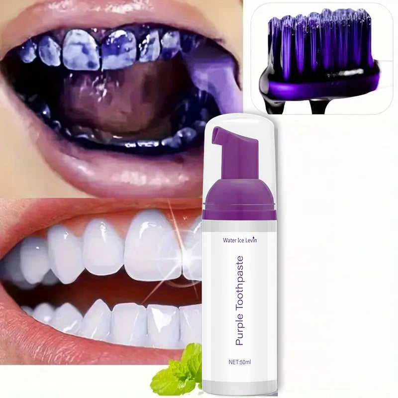 Purple Mousse Toothpaste 50ml – Whitening & Fresh Breath Mousse Toothpaste Oasis Select