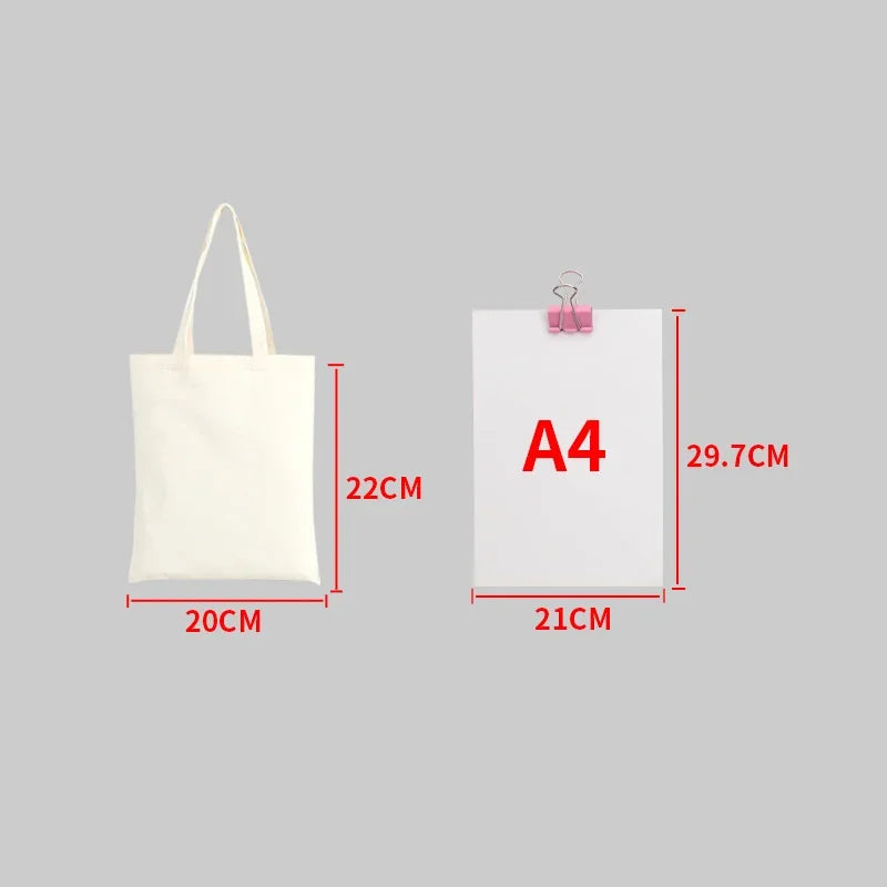 Reusable Foldable Shoulder Handbag Eco-Friendly Women Ladies Large Cotton Fabric Canvas Tote Bag For Market Shopping Bags Blank Oasis Select Beige-20x22cm