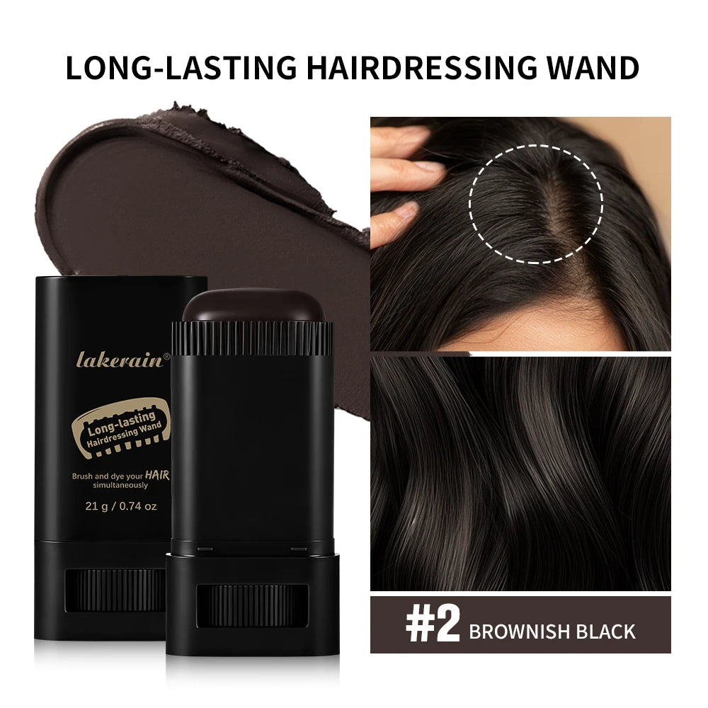 Waterproof Hair Dye Stick Quickly Covers Gray Natural Appearance Long-lasting Color Retention Suitable For All Hair Types Oasis Select Brownish Black