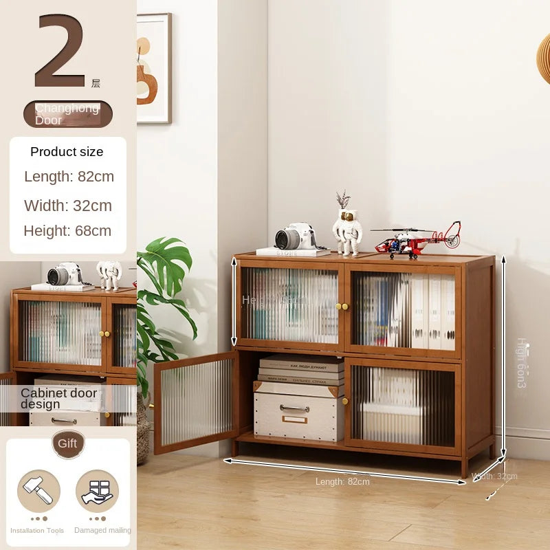 Bookcase with door, multi-layer storage rack, seam storage cabinet, living room display cabinet, bookshelf Oasis Select 82cmJ