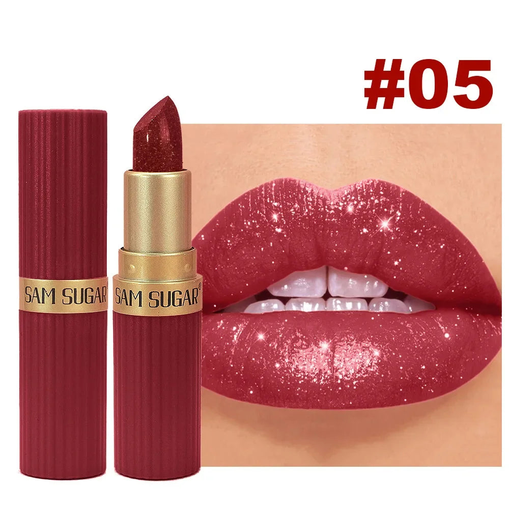 LUXURYTO Pearlescent Glitter Velvet Lipstick – Metallic Shimmer