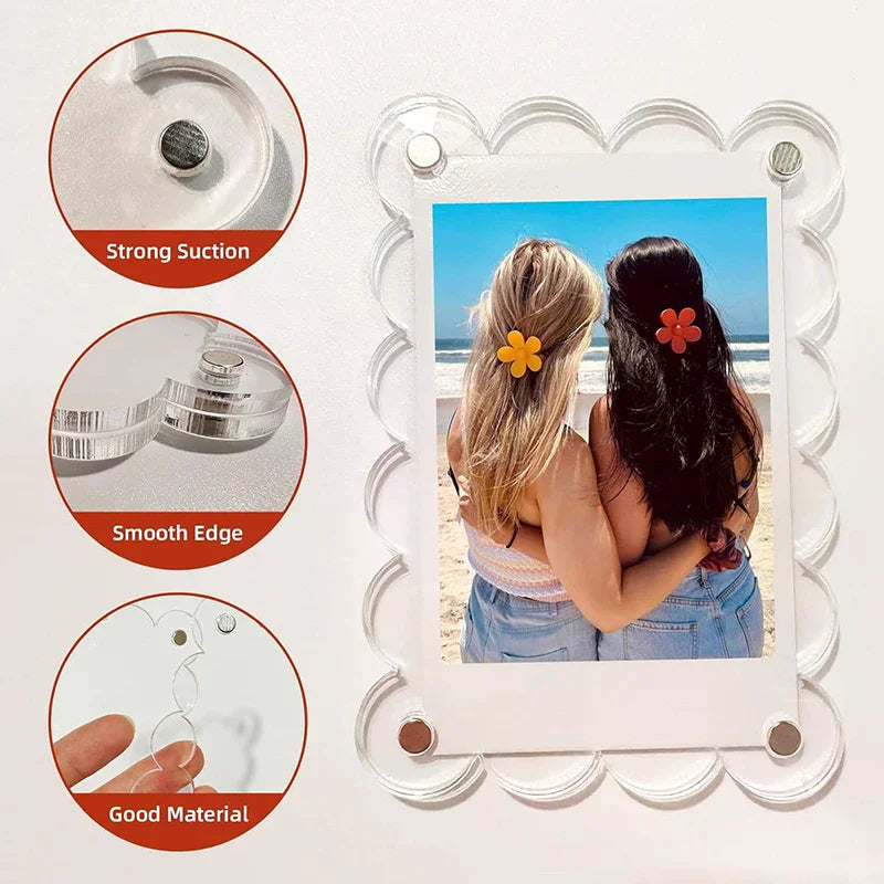 Acrylic Fridge Magnetic Frame Double Sided Refrigerator Magnet Picture Frame Fridge Photo Frame Clear Display Home Decoration Oasis Select