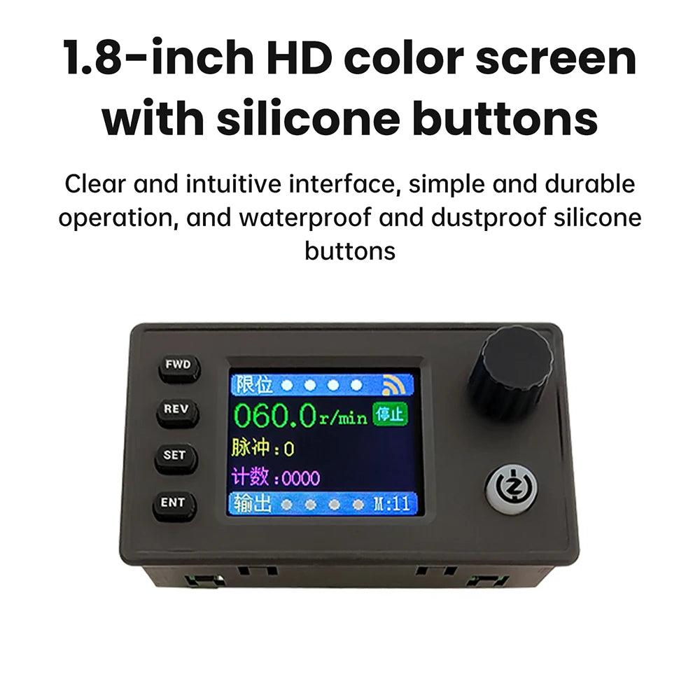 1HZ-200000HZ SMC05 Stepper Servo Motor Pulse Controller With Forward/Reverse Speed Control 1.8-inch HD Colors Screen Oasis Select