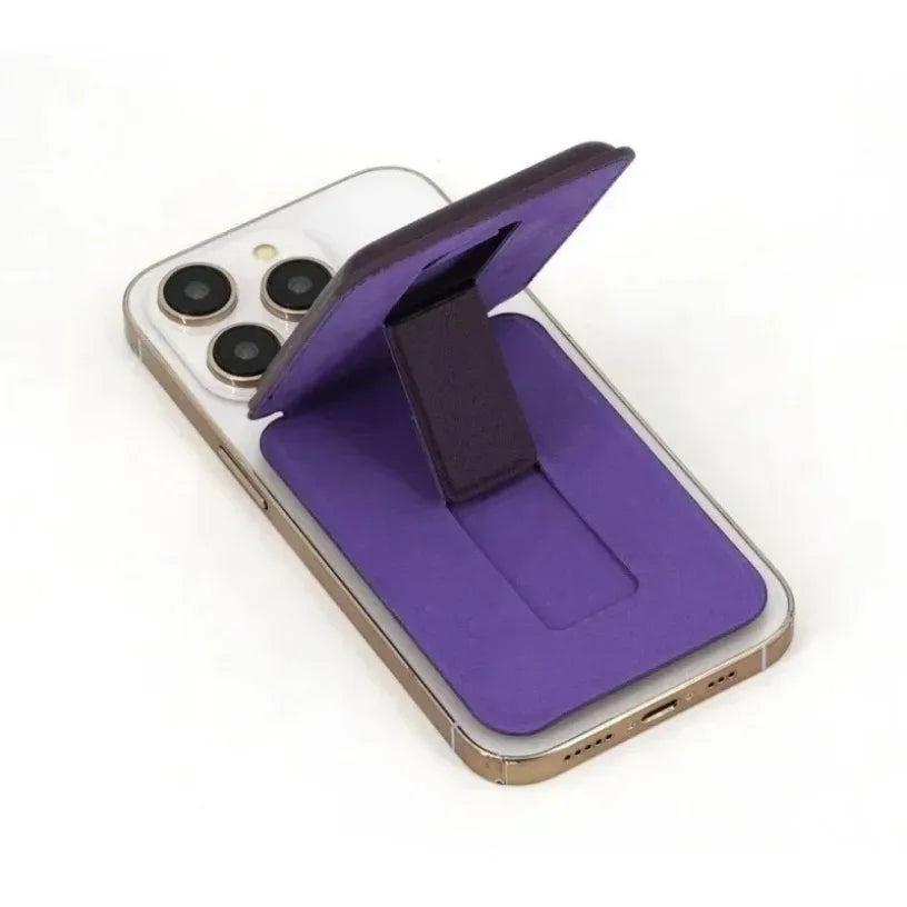 Magnetic Wallet Card Holder for IPhone 17Pro 16 15 14 13 12 Lightweight Magnetic Leather Phone Holder Pouch Stand for Magsafe Oasis Select