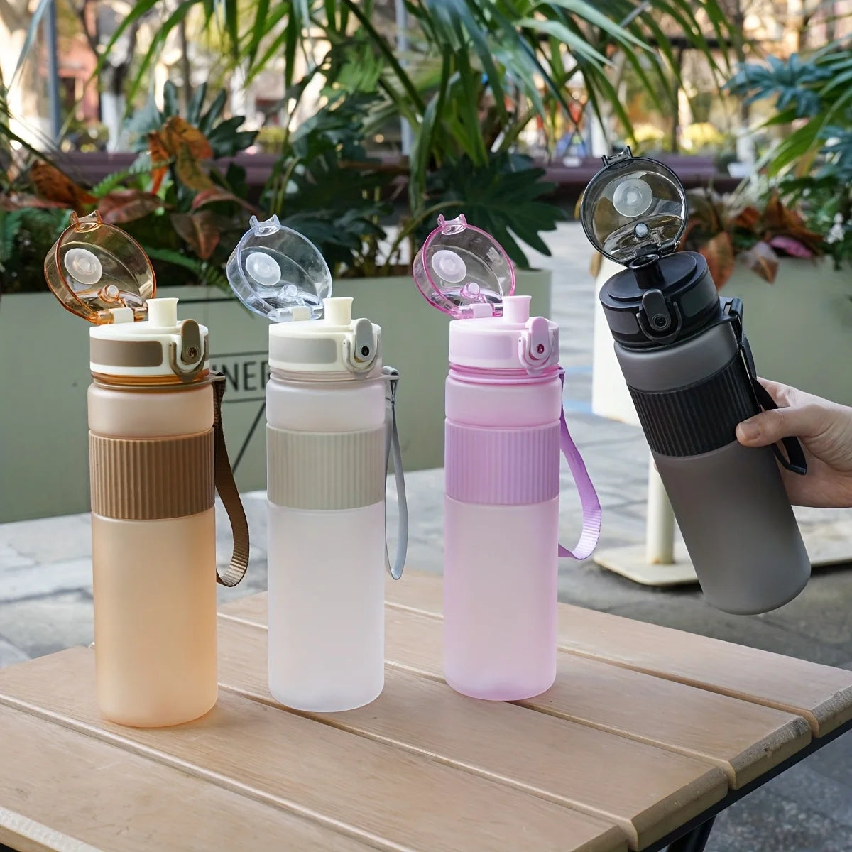 530ml BPA-Free Plastic Water Bottle with Lid and Strap - for Hiking, Fitness, and Casual Use Durable Water Container Bottle Oasis Select