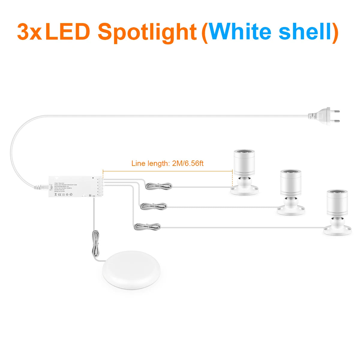 3W 12V Aluminum Dimmable LED Spotlight for Ceiling Light Toy Wine Cooler Display Souvenir Collect Cabinet Shelf,Decorative Lamps Oasis Select 3xSpotlight White White
