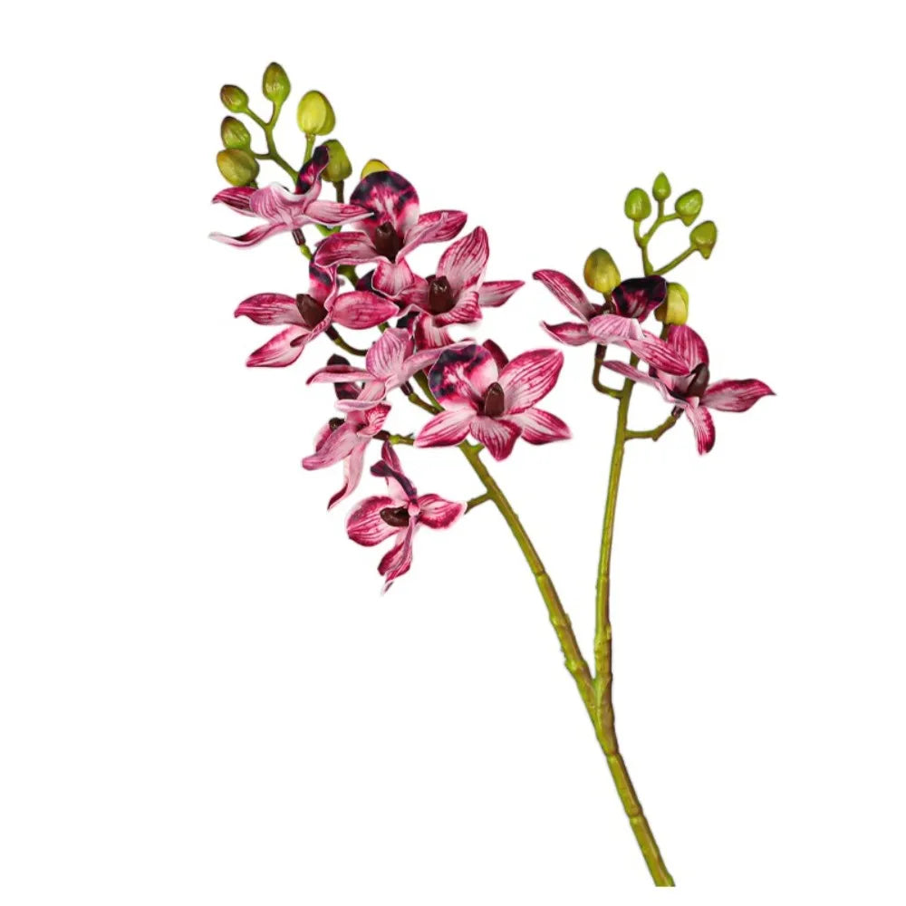 2 Fork Artificial Phalaenopsis Branches Realistic Handmade Artificial Butterfly Orchid Flower Real Touch Simulation Plant Oasis Select Rose Red
