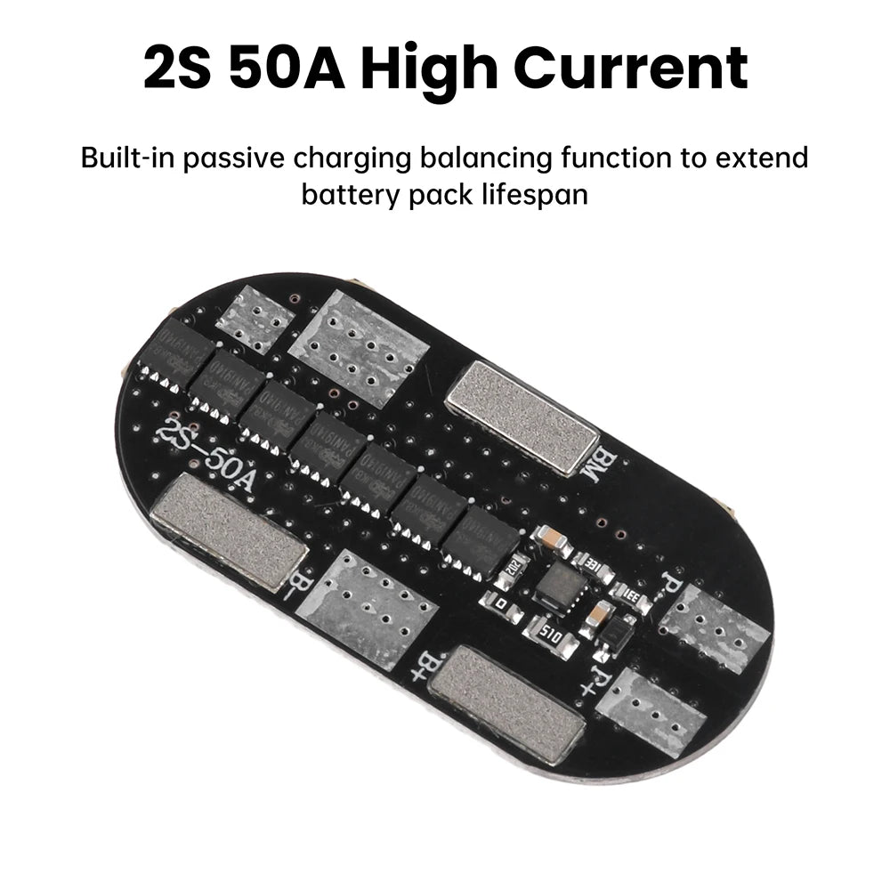BMS 2S 50A High-current 3.7V Li-ion Lithium Battery Charger Protection Board With Balance For 21700 Battery Power Tools Oasis Select