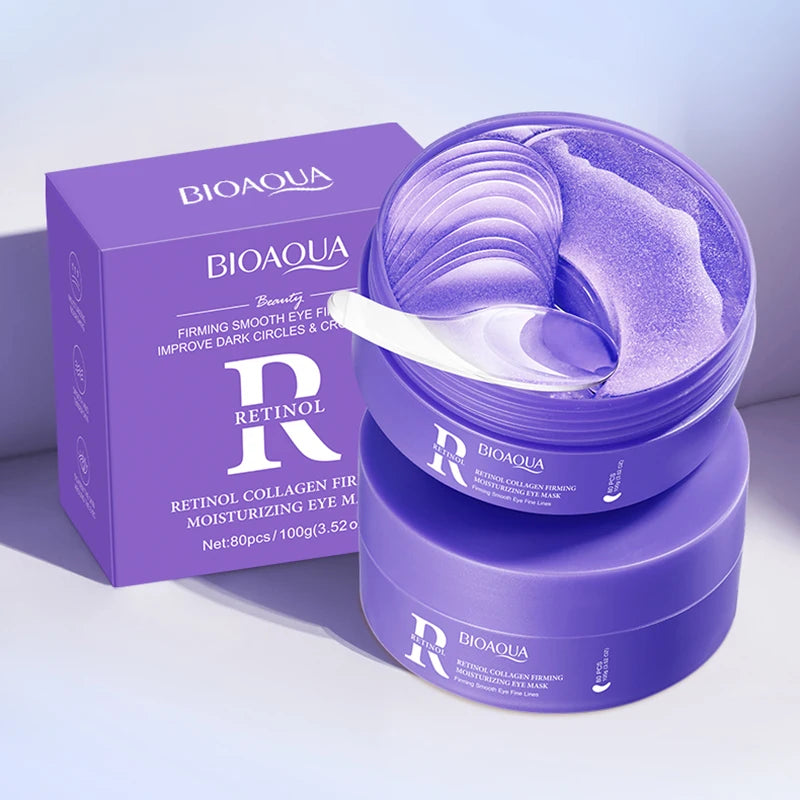 BIOAQUA 80pc Collagen Eye Mask – Dark Circles & Anti-Aging Eye Mask Patches Oasis Select Retinol