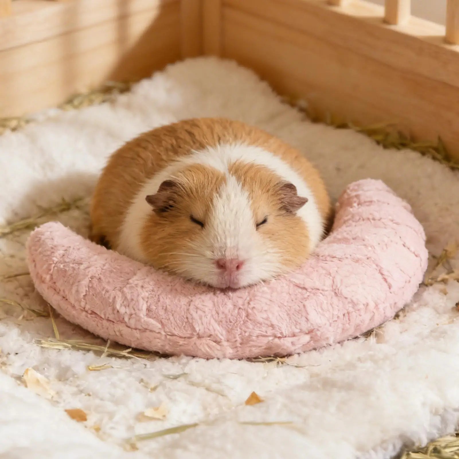 Pet Neck Pillow Moon Shape Plush Soft Bedding Pillow For Small Animal Hamster Ferret Bunny Cage Sleeping Pet Supplies Oasis Select Pinks