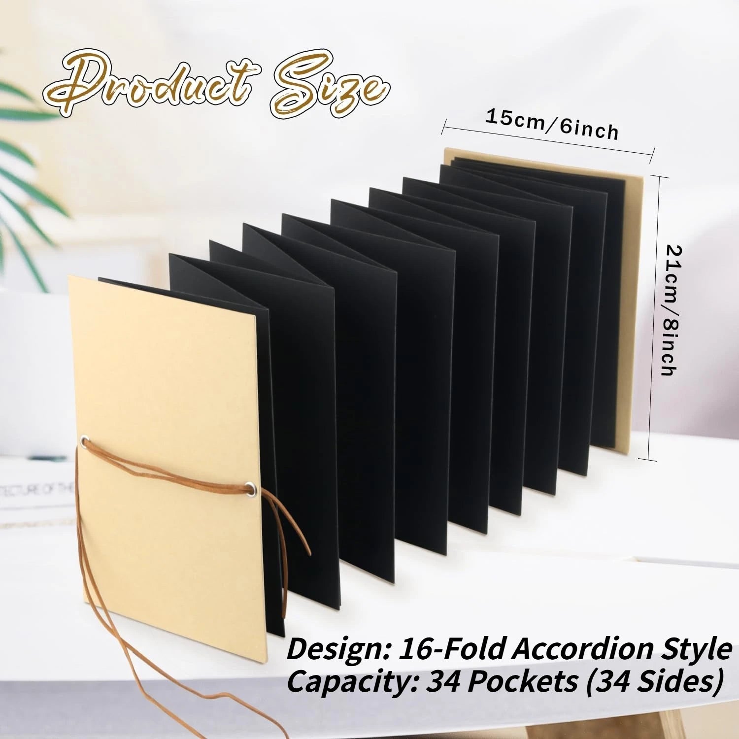 Scrapbook Album Accordion Scrapbook Fold-Out Stand-Up Display for Graduation Anniversary Memories Perfect for metallic markers Oasis Select
