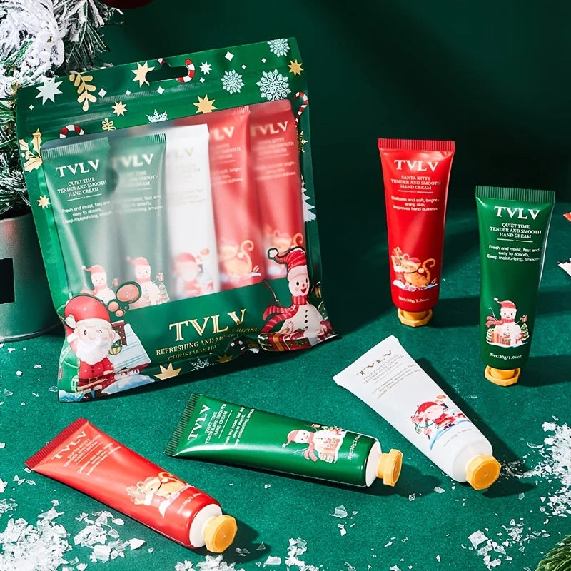 5-Piece Christmas Hand Cream Gift Set | Moisturizing Squalane Hand Cream Gift Set Oasis Select