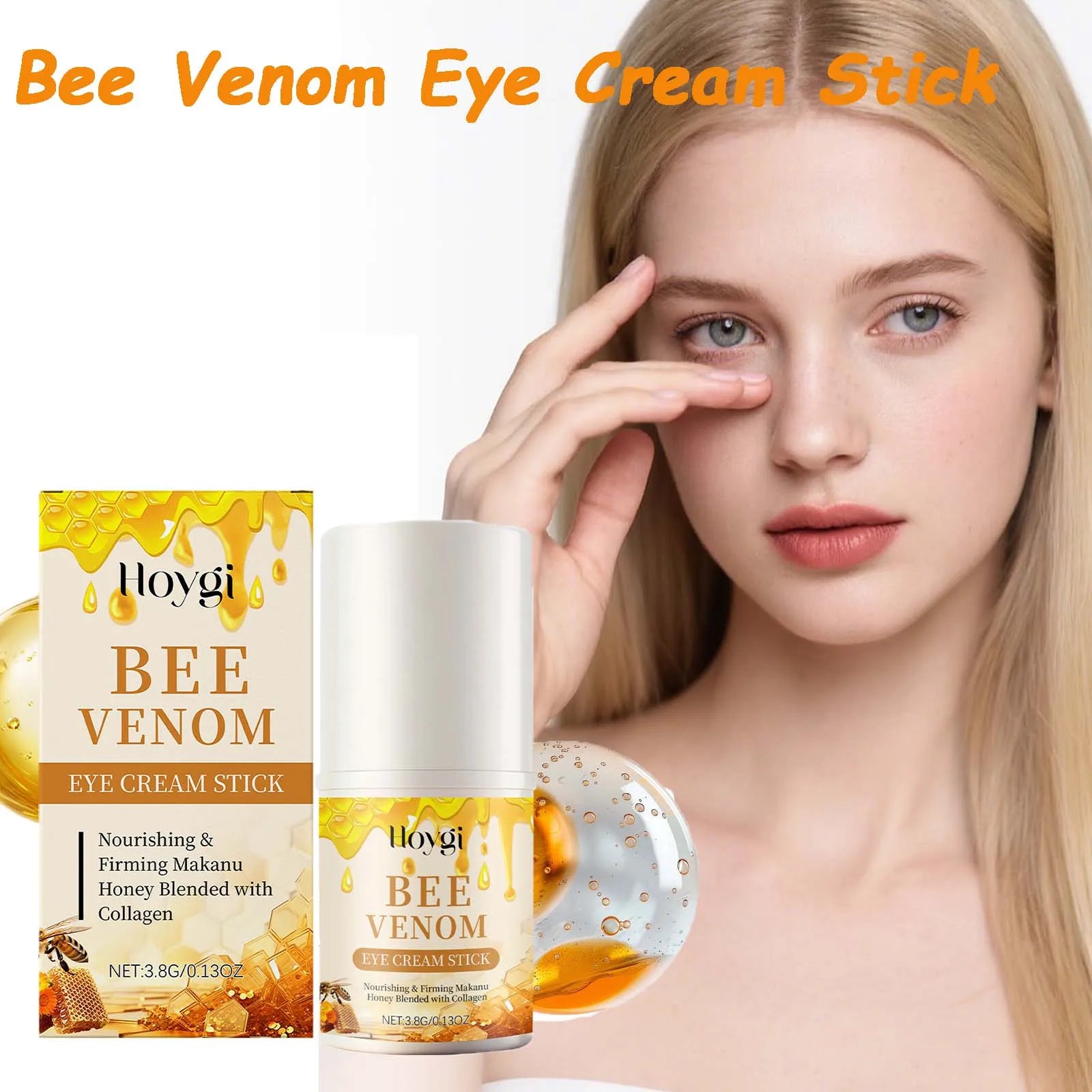 Bee Venom Firming Eye Cream Stick Dark Circles Remove Eye Bags for Under Eye Honey Lifting Brightening Anti-Puffiness Eye Care Oasis Select