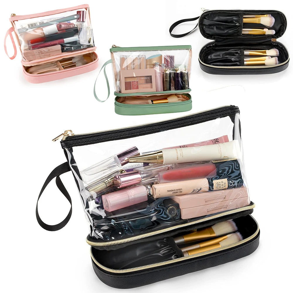 Travel Makeup Bag Clear Cosmetic Bag Make Up Organizer Approved Toiletry Bag Waterproof Pouch for Women Purse for Toiletries Ac Oasis Select