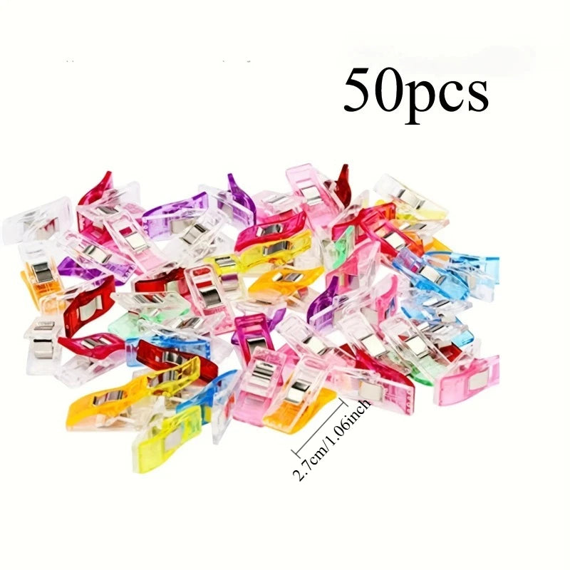 Vibrant Plastic Sewing Clips Colorful Quilt Binding Clamps Ideal Gift for Crafters & Tailors Sewing Supplies Accessories Oasis Select 50pcs mixed color
