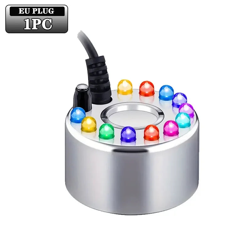 10PCS Mini LED Pumpkin Light Fogger Water Fountain Pond Fog Machine For Halloween Christmas Easter Party Festival Decoration Oasis Select 12 LED-1PC