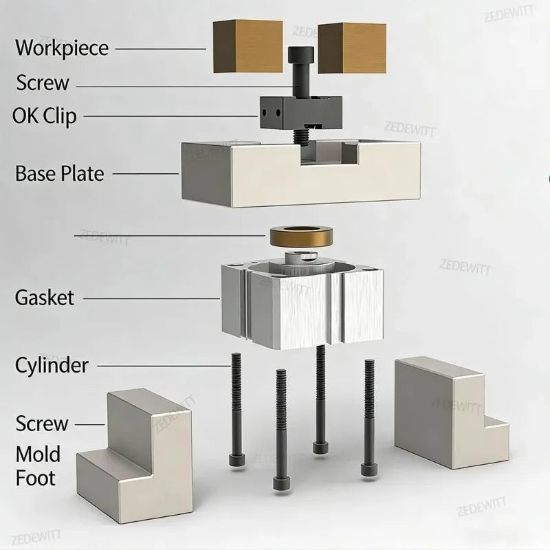 Bench Vise High Precision CNC M6 M8 M10 M12 M14 M16 OK Vise Wedge Clamps Modular Single Bilateral Vise For Industrial Machining Oasis Select