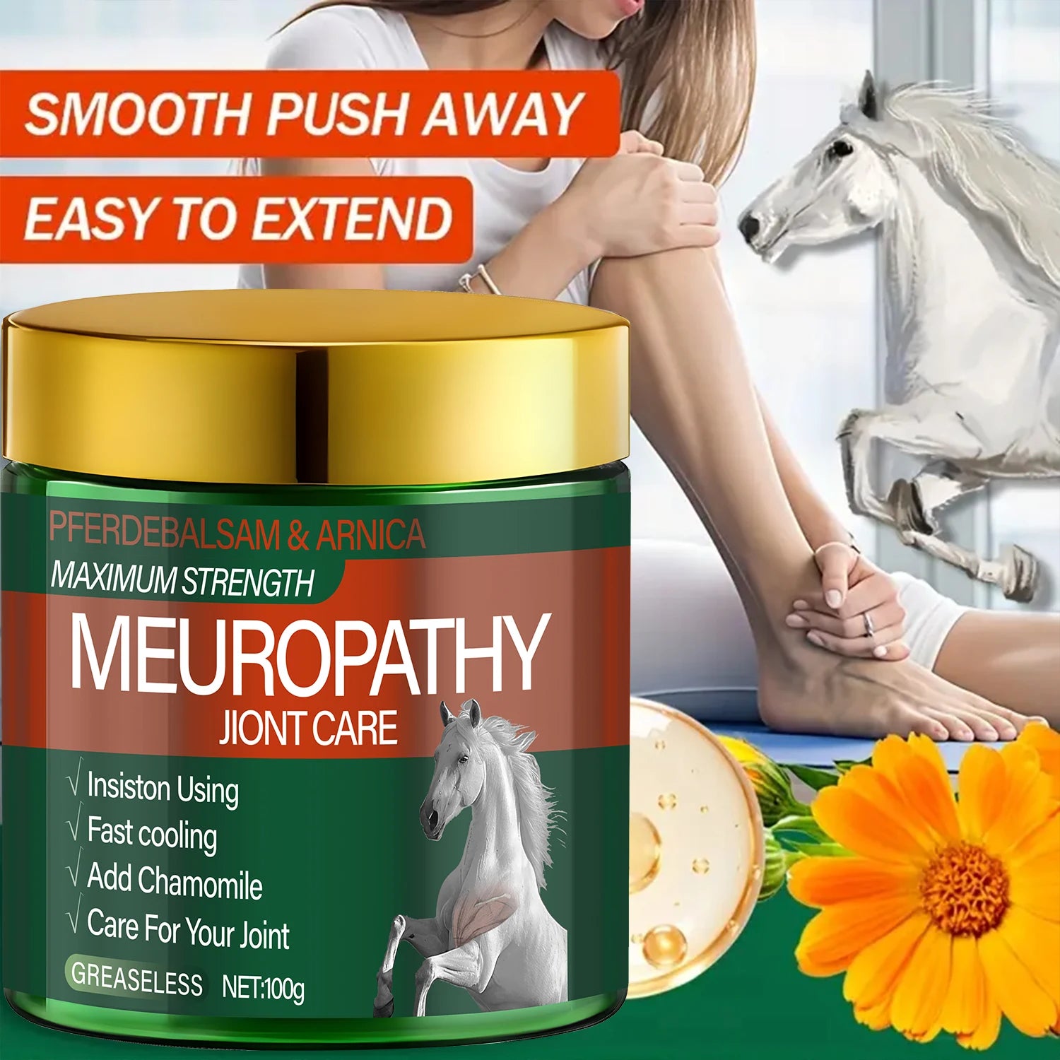 Pferdebalsam & Arnica Joint Care Cream – Max Strength Cooling Joint Pain Relief Cream Oasis Select