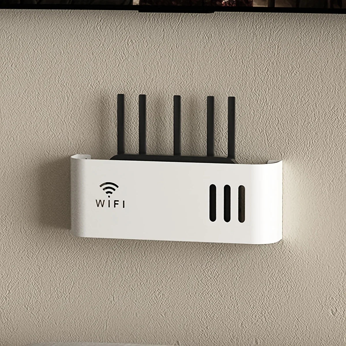 Plastic storage box for 1pc WIFI router, wall mounted without drilling, suitable for walls and desktops Oasis Select