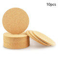 10PCS Natural round Wooden Cup Mat Non-Slip Cork Coaster Durable Mug Drinks Holder for Table Decor DIY Set of 10 Tableware Oasis Select A M