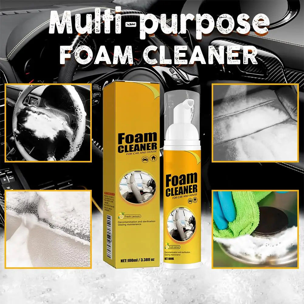 30-100ML Multifunctional Foam Cleaner For Car Interior Instrument Panel Seat Steering Wheel Stain Removal Foam Cleaner Spray Oasis Select