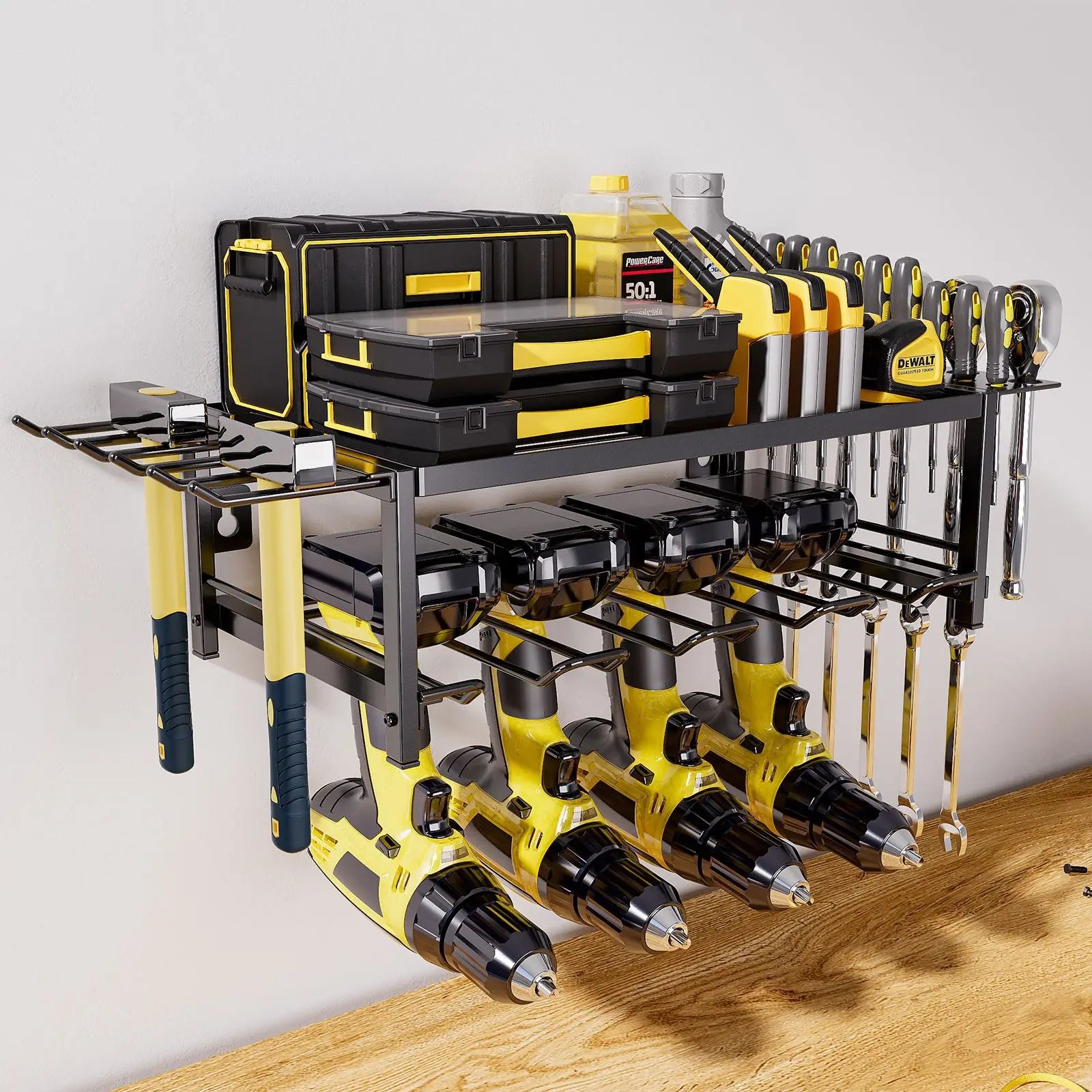 Wrought iron hand electric drill bracket, wall-mounted power tool rack, charging drill storage rack, tool storage rack Oasis Select