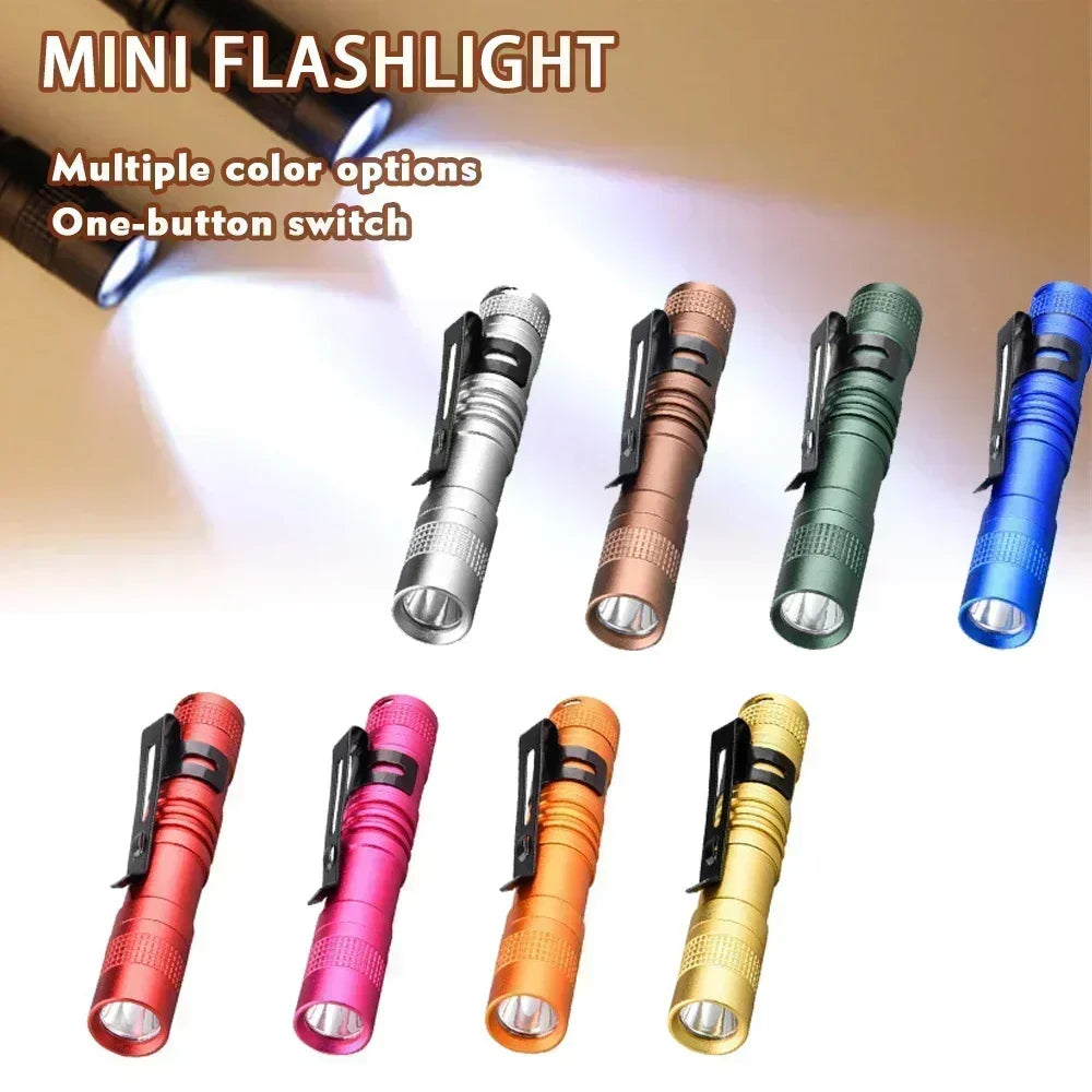 Portable Mini LED Pen Flashlight With Pen Clip Handheld Ultra Pocket Torch Use AAA Battery For Outdoor Camping Emergency Lamp Oasis Select