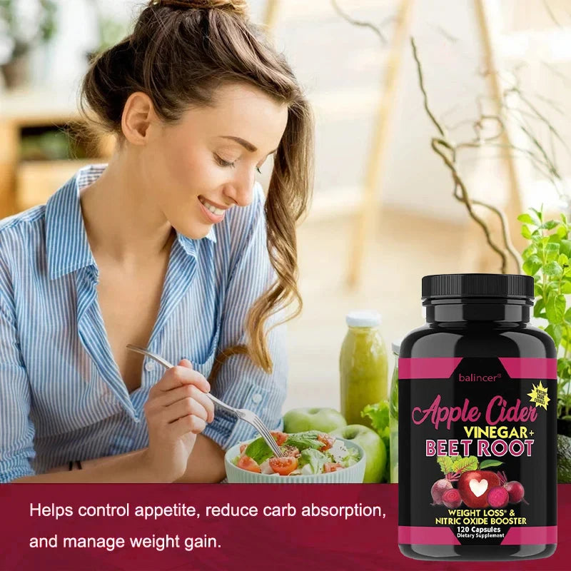 Beetroot & Apple Cider Vinegar Capsules | Immune, Detox & Weight Herbal Supplement Capsules Oasis Select