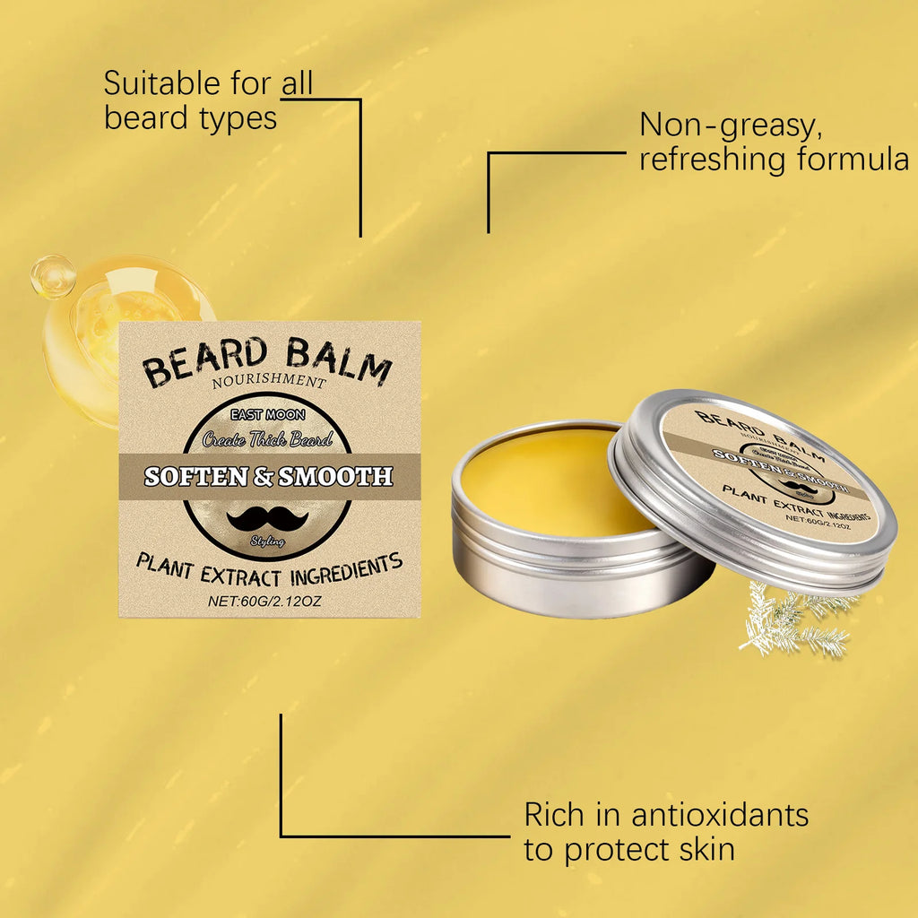Men's Beard WaxSoft, Smooth & Natural ShinyRefreshing & Long-Lasting Non-GreasyDaily Gentle Beard Grooming Care Wax Oasis Select