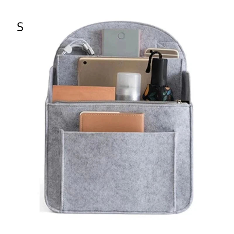 Portable Backpack Felt Insert Small Bag Cosmetic Bags Makeup Organizer Interior Travel Bag Divider Shoulder Bag Fit Various Bags Oasis Select S Light gray