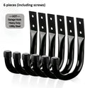6 Pack Heavy Duty Stainless Steel Wall Hooks, Rustproof J-Shaped Hooks for Garage Workshop, Space Saving for Cords Tools Coats Oasis Select 6pcs
