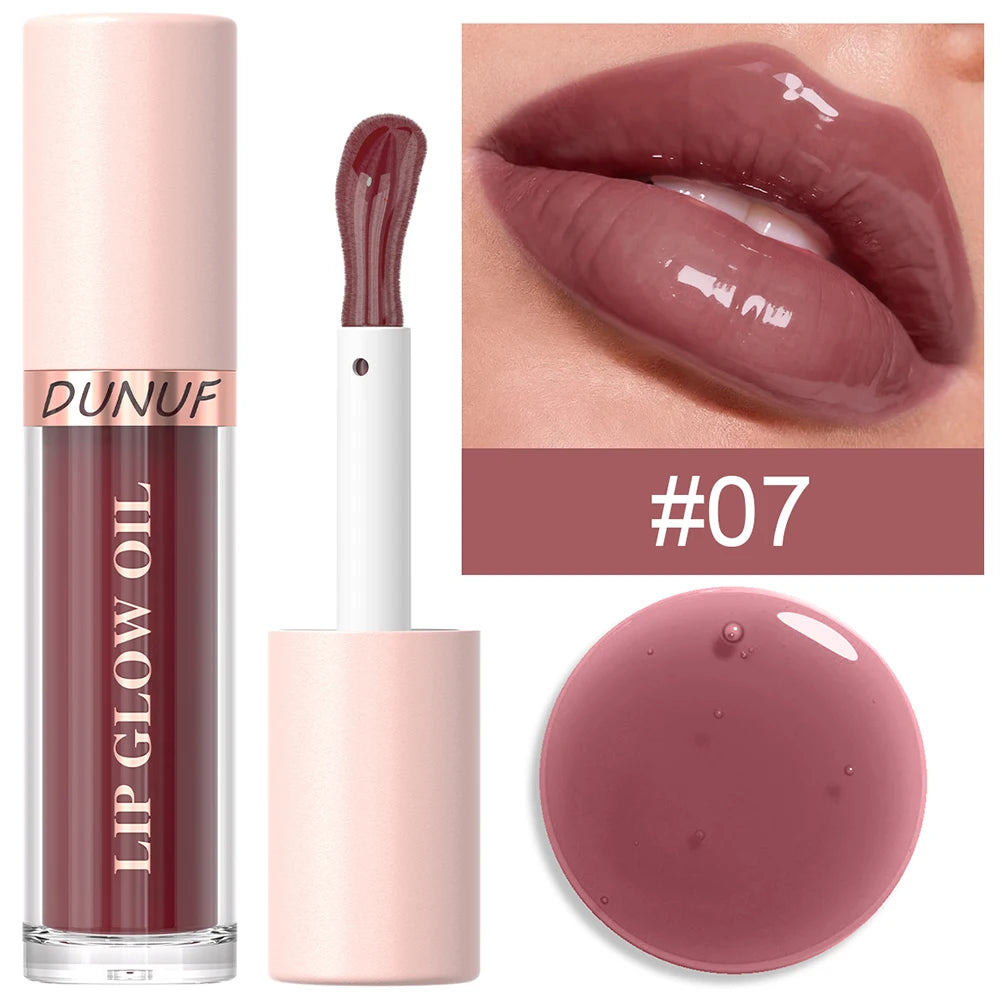 DUNUF Lip Glow Oil Moisturizing Lip Gloss Plumping Lip Oil Tinted Hydrating Lip Care Transparent Lip Balm Beauty Makeup Cosmetic Oasis Select DLAA 7