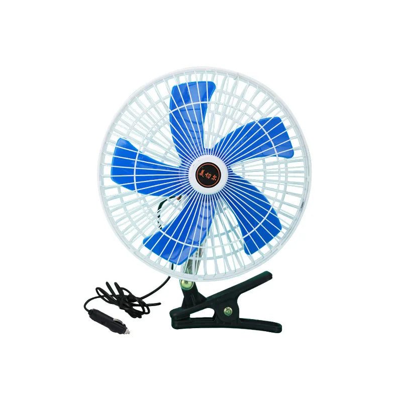12/24V Car Mini Fan – 180° Rotating Low Noise Strong Airflow