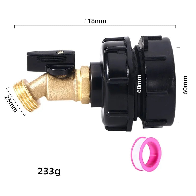 Male Thread IBC Tote Tank Adapter - Drain Hose Connector Faucet Tap Valve Fitting Part for Tank Faucet Oasis Select F
