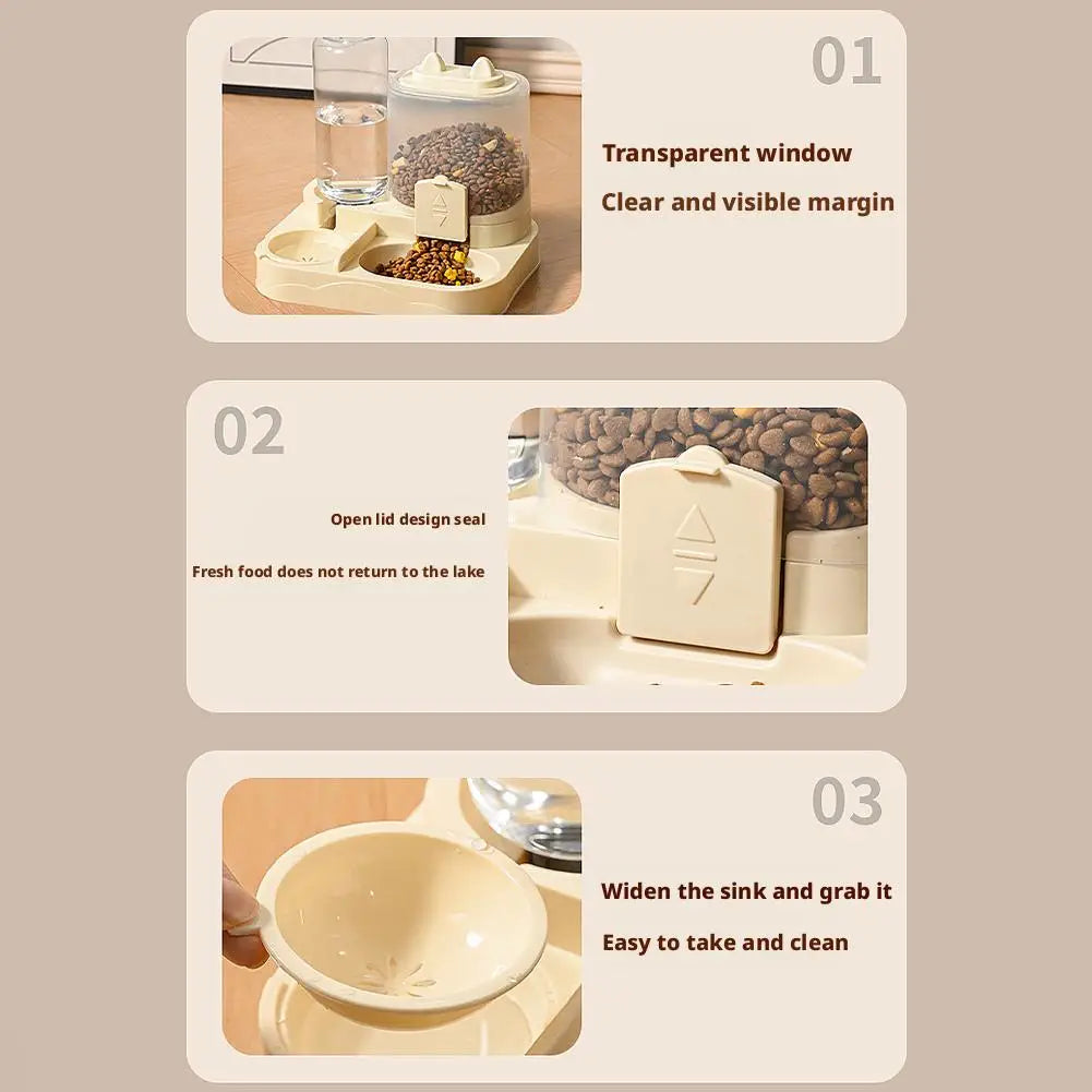 All-in-One Cat Feeder & Water Dispenser | Dual Bowl, 4 Colors Pet Feeder Dispenser Oasis Select